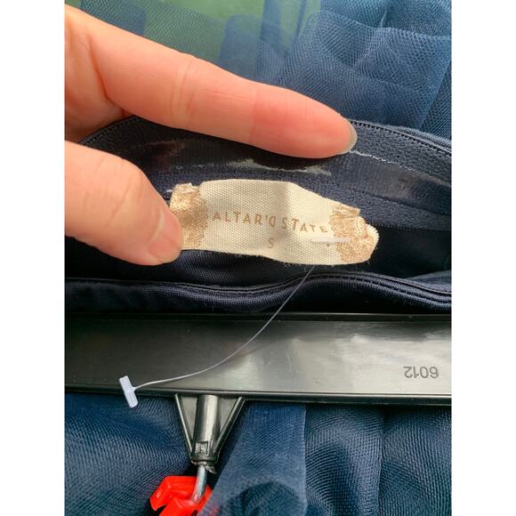 Altar'd State Daria Tulle Mini Dress in Navy Blue - Picture 6 of 10